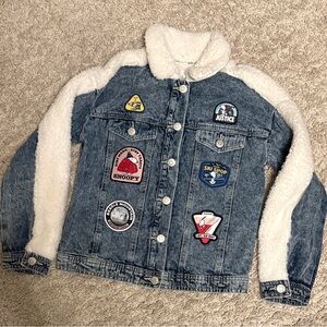 Peanuts Justice Girls Denim Jacket with Patches Size 7
